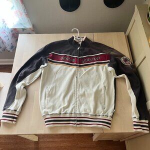 Blue Marlin Jacket / Mens L  / Berlin Germany Embroidered Zip-up Activewear